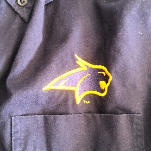 MONTANA STATE MSU BOBCATS 2XL Blue Long Sleeve Button Front Men's Shirt - Picture 3 of 8